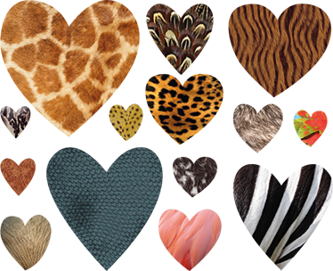 Alfombra vinílica animales corazones de estampado animal - TenVinilo