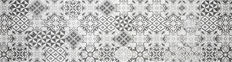 Alfombra vinilo cocina mosaico intrincado en gris - TenVinilo