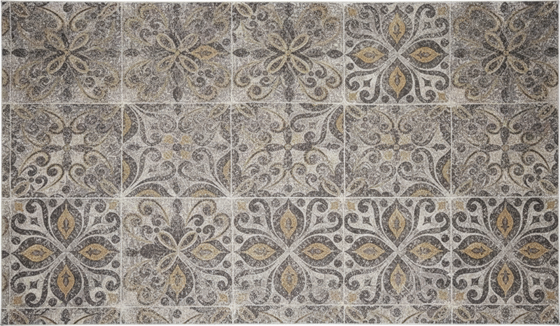 Alfombra vinilo cocina arabesco ornamental carbón - TenVinilo