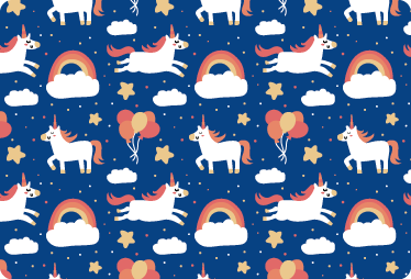 Alfombra vinílica animales unicornios blancos niños - TenVinilo