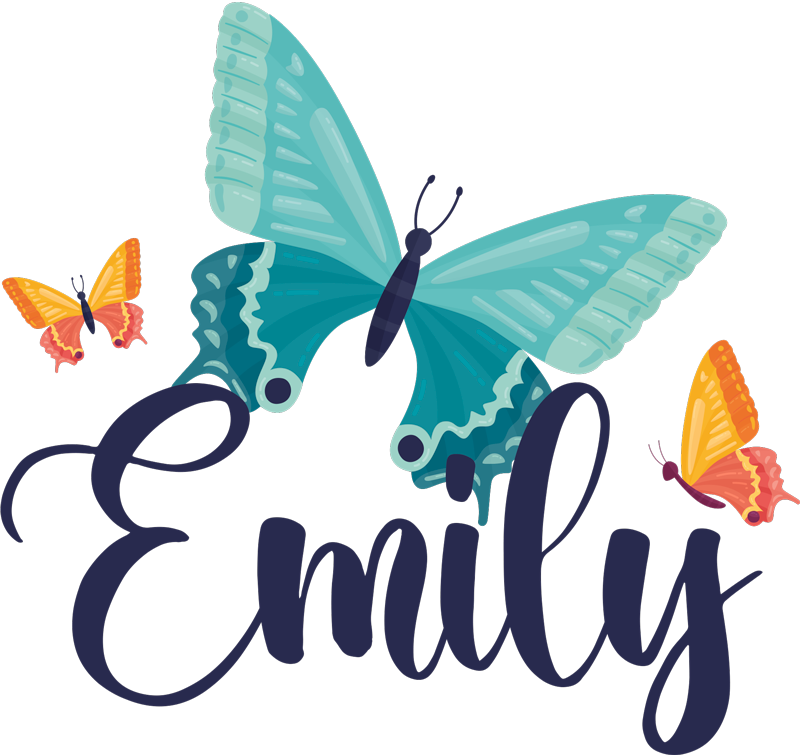 Alfombra vinílica animales mariposas bicolor con nombre - TenVinilo