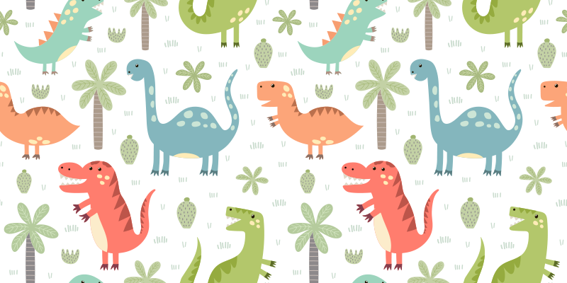 Alfombra vinílica animales dinosaurio feliz - TenVinilo