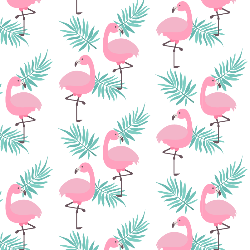 Alfombra vinílica animales patrón flamenco tropical - TenVinilo