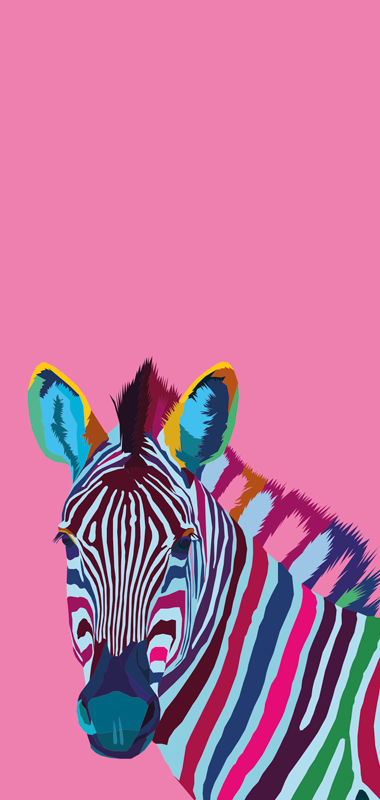 Alfombra vinílica animales cebra pop art iphone - TenVinilo
