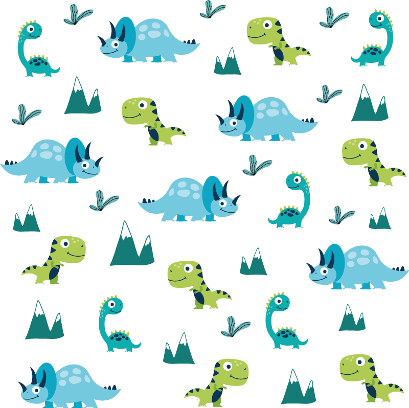 Alfombra vinílica animales set de montaña de dinosaurios - TenVinilo