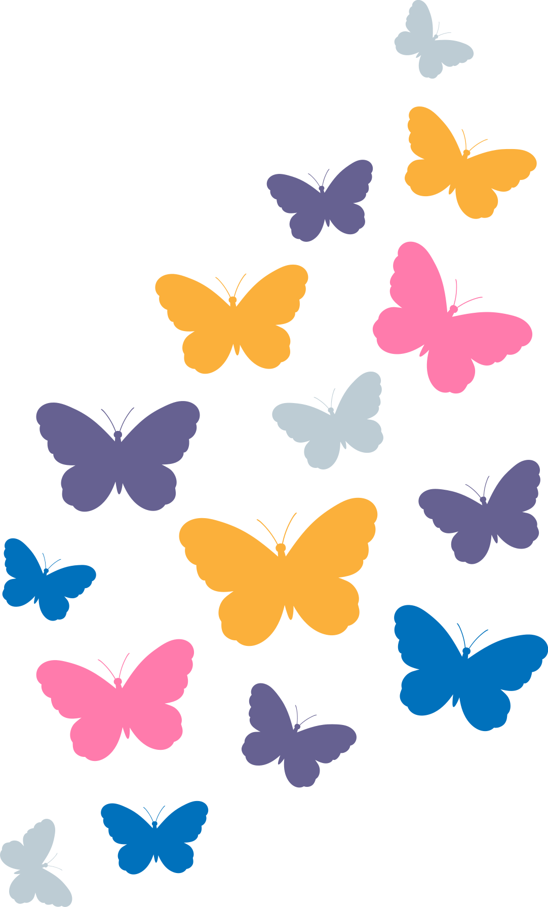 Alfombra vinílica animales mariposas multicolor volando - TenVinilo