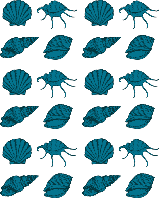 Alfombra vinílica animales de conchas marinas - TenVinilo