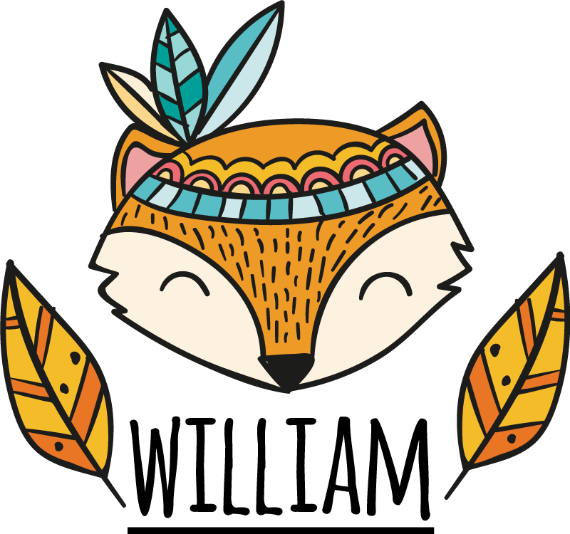 Alfombra vinílica animales zorro nórdico con plumas personalizada - TenVinilo