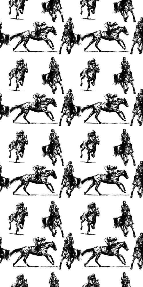 Alfombra vinílica animales patrón de caballos blanco y negro - TenVinilo