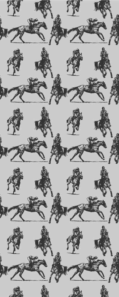 Alfombra vinílica animales caballos grises en varias posiciones - TenVinilo