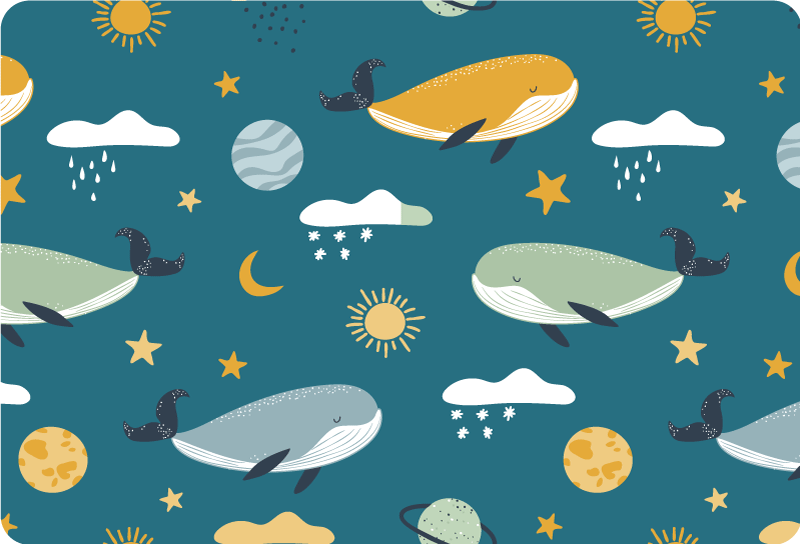 Alfombra vinílica animales diseño de ballenas trendy - TenVinilo