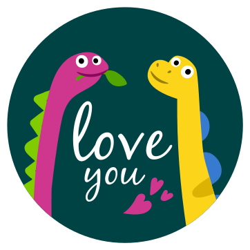 Alfombra vinílica animales amor de dinosaurio adorable - TenVinilo