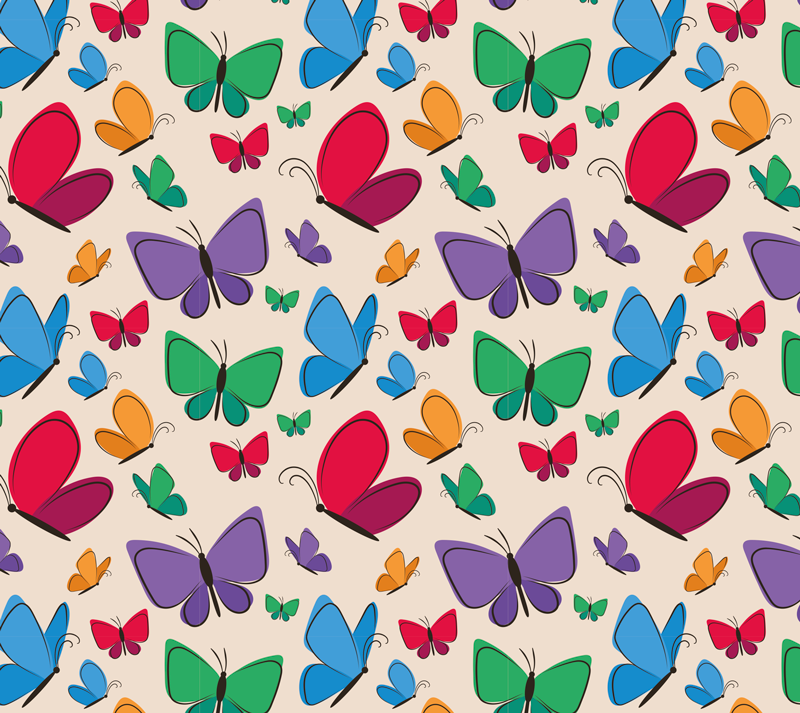 Alfombra vinílica animales elementos de mariposas vivas - TenVinilo