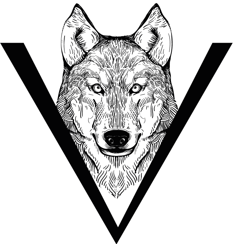 Alfombra vinílica animales ilustración de lobo - TenVinilo