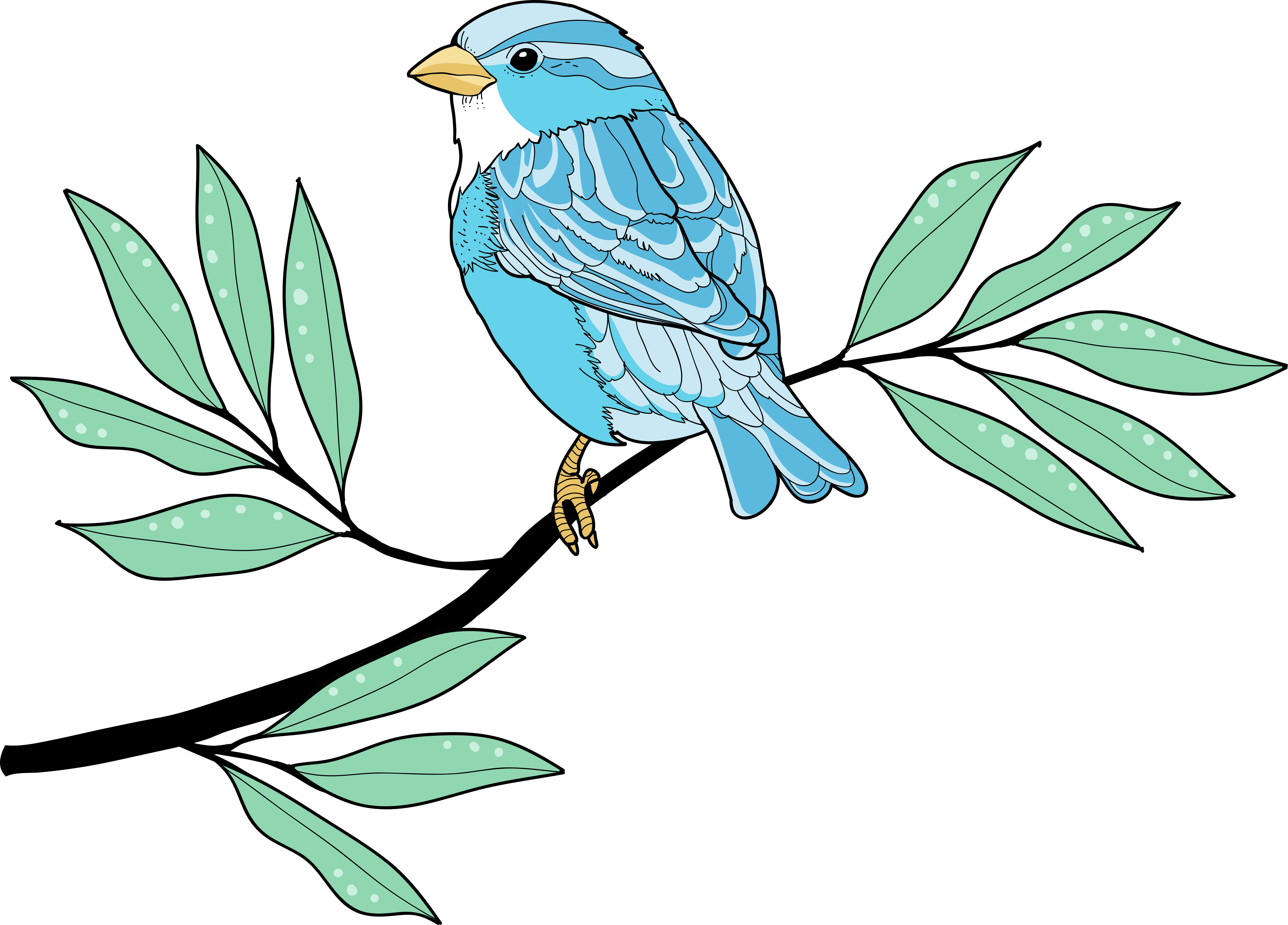 Alfombra vinílica animales ave de plumas azules - TenVinilo