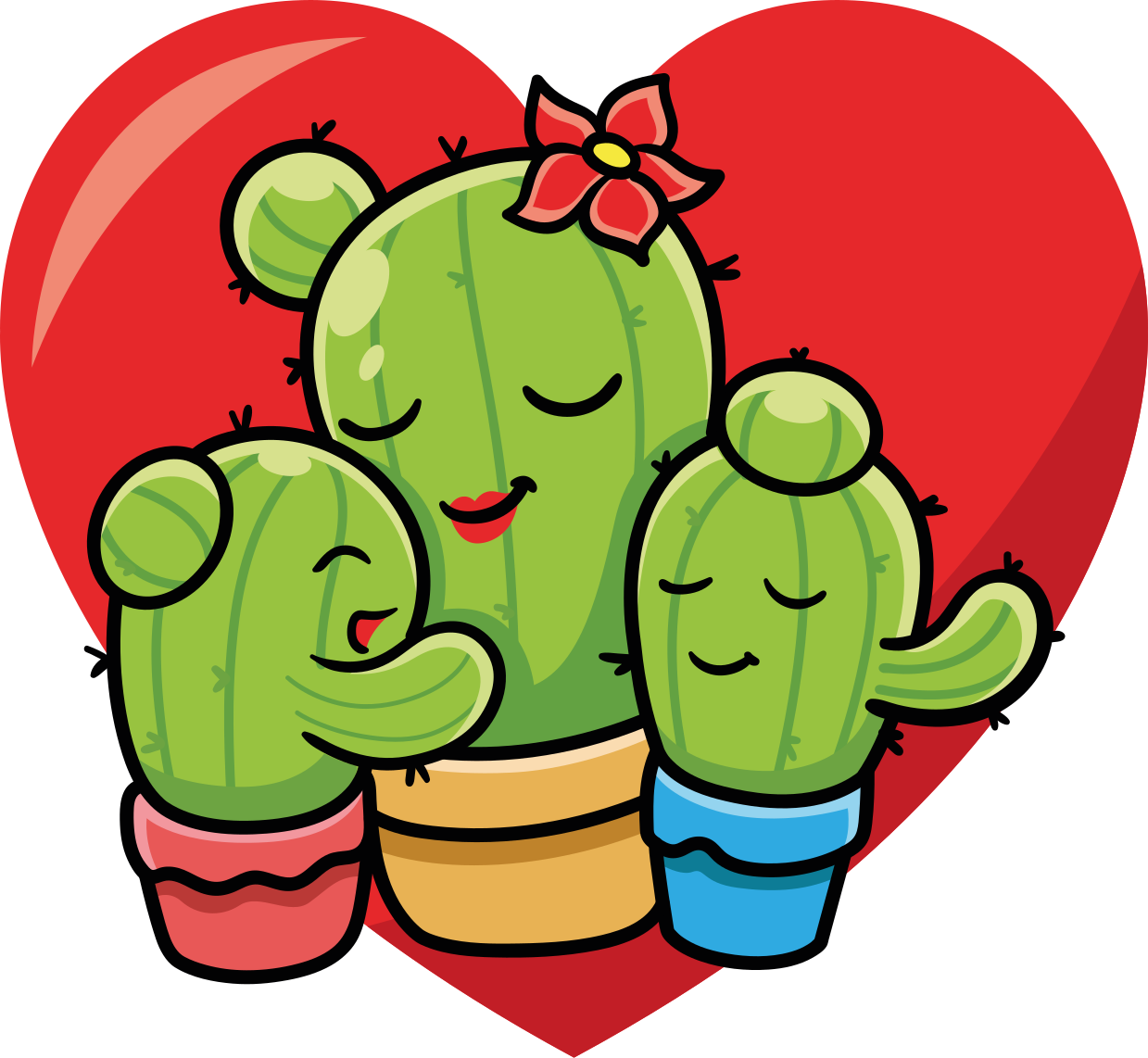 Alfombra vinílica animales amor de familia cactus - TenVinilo
