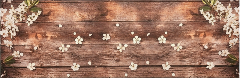 Alfombra vinilo cocina madera floral - TenVinilo