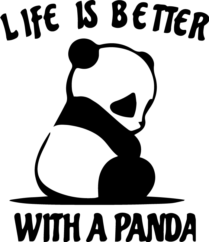 Alfombra vinílica animales cita de ilustración de panda - TenVinilo