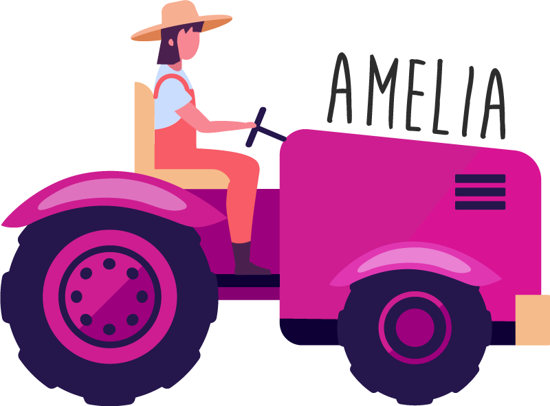 Alfombra vinílica animales aventura en tractor personalizada - TenVinilo