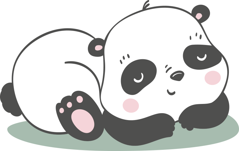 Alfombra vinílica animales ilustración panda - TenVinilo