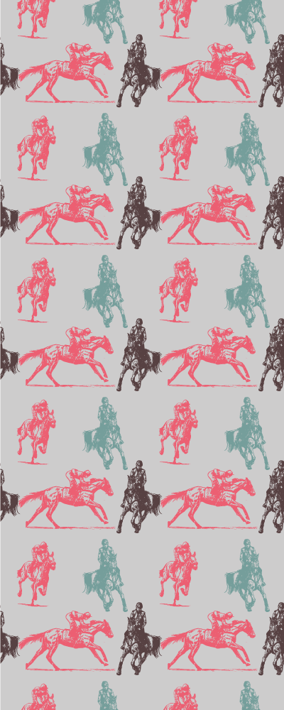 Alfombra vinílica animales diseño caballo sobre gris - TenVinilo