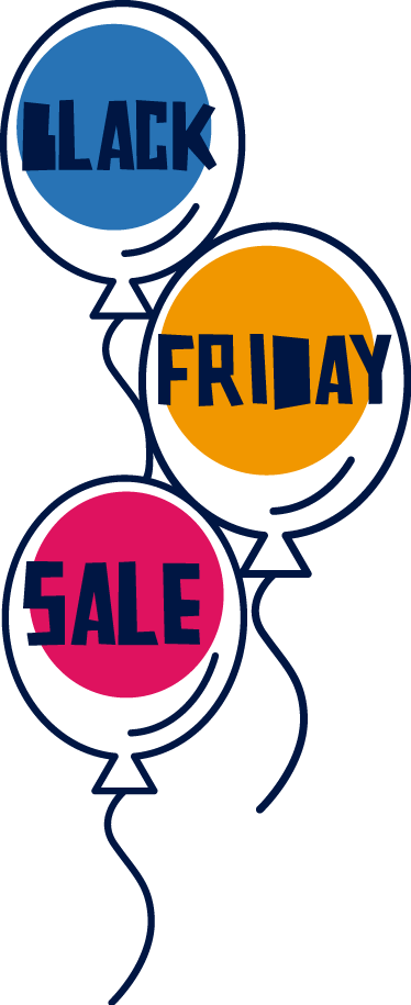 Alfombra vinílica black friday globos de aire coloridos - TenVinilo