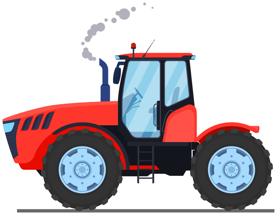 Alfombra vinílica animales tractor de granja rojo - TenVinilo