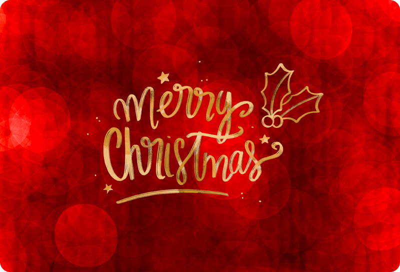 Alfombra vinílica navidad feliz navidad en rojo - TenVinilo