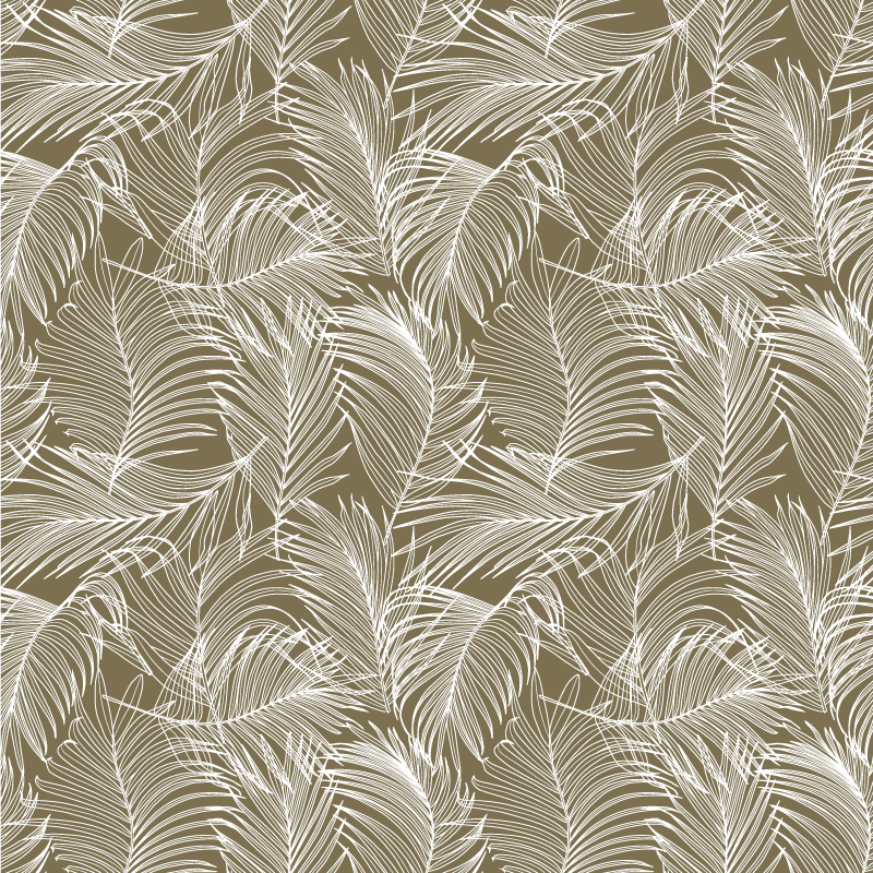 Alfombra vinílica flores hojas marrones contorno blanco - TenVinilo