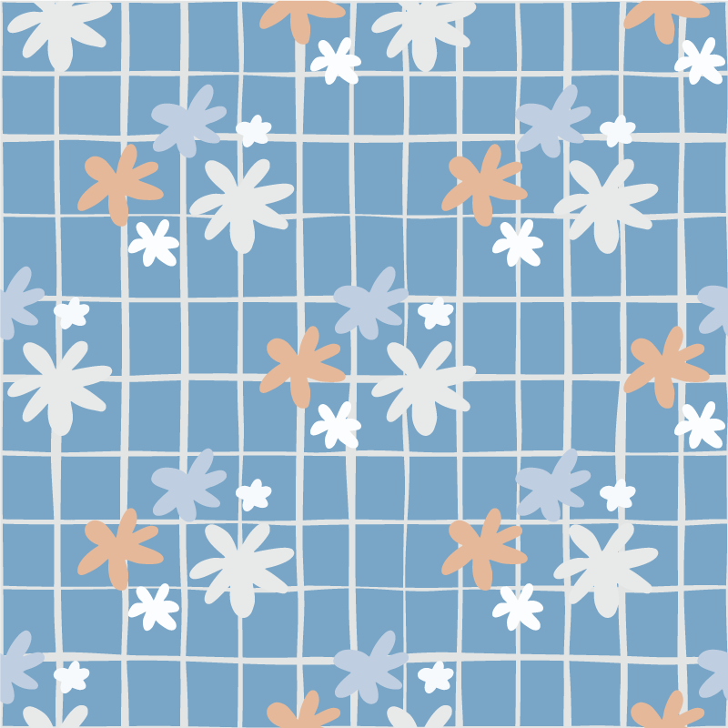 Alfombra vinílica flores ilustración floral - TenVinilo