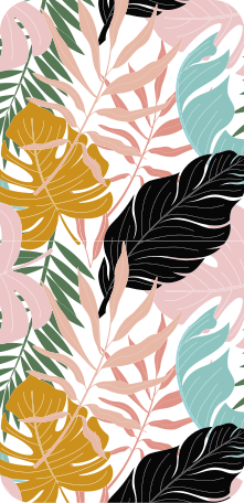 Alfombra vinílica flores patrón floral abstracto colorido - TenVinilo