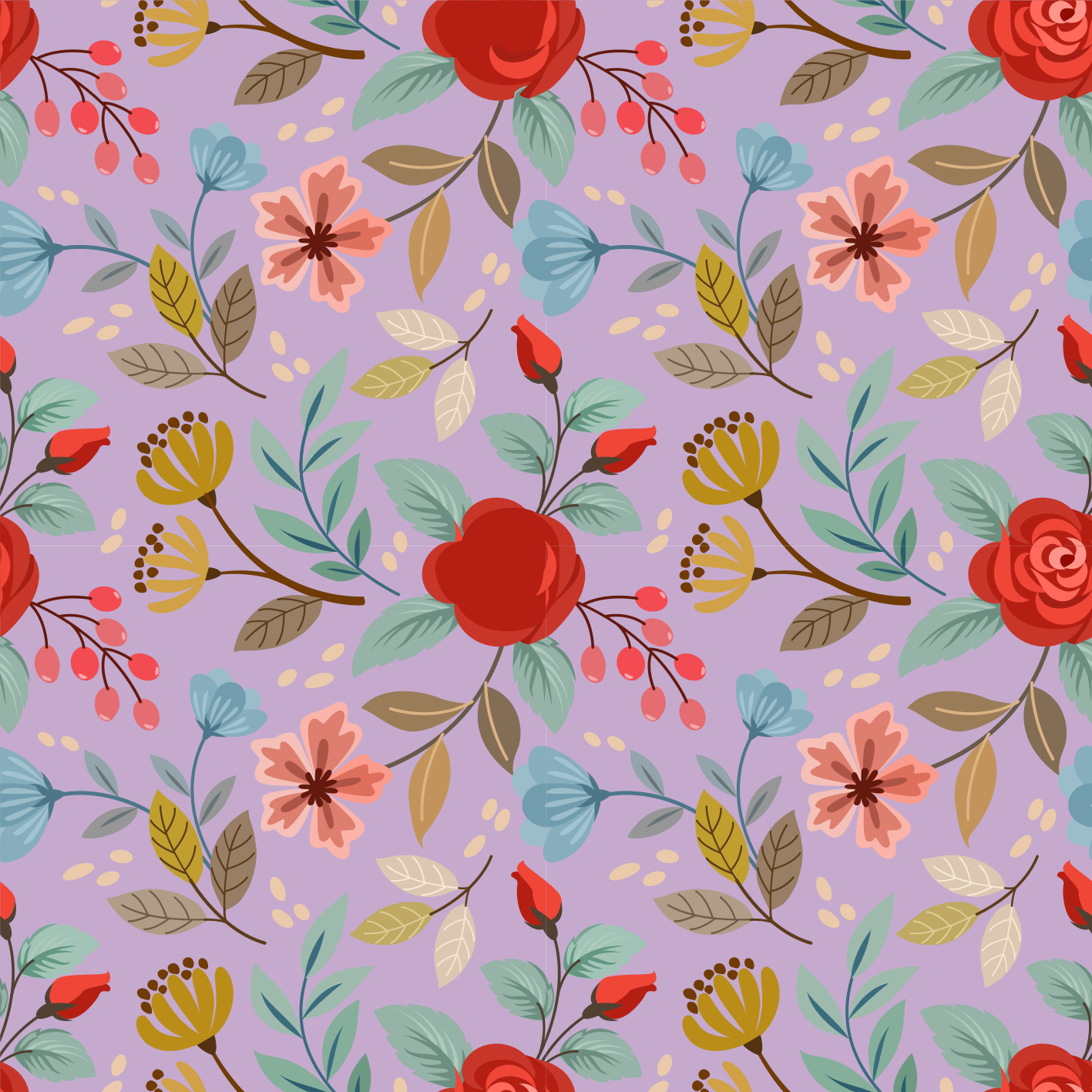 Alfombra vinílica flores coloridas - TenVinilo