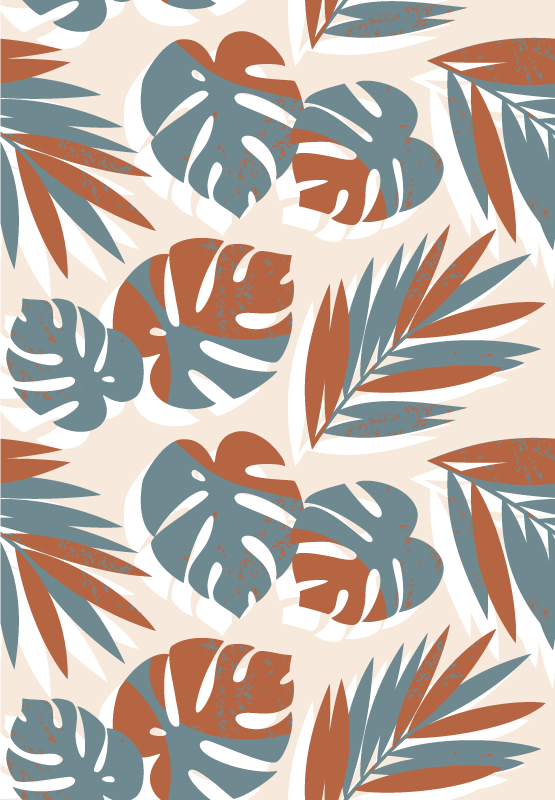 Alfombra vinílica flores plantas monstruo verde para cristal - TenVinilo