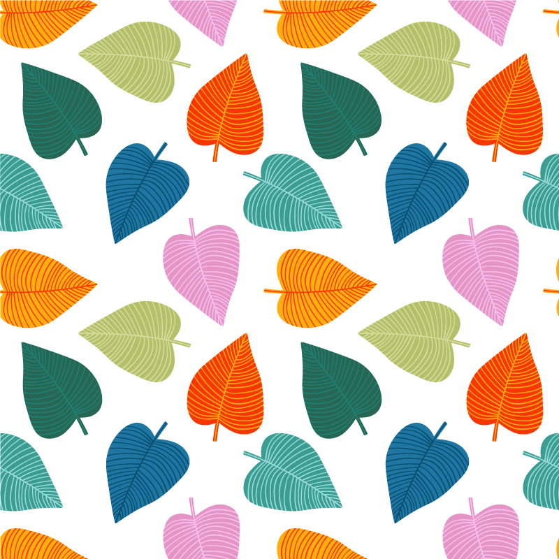 Alfombra vinílica flores hojas coloridas originales - TenVinilo