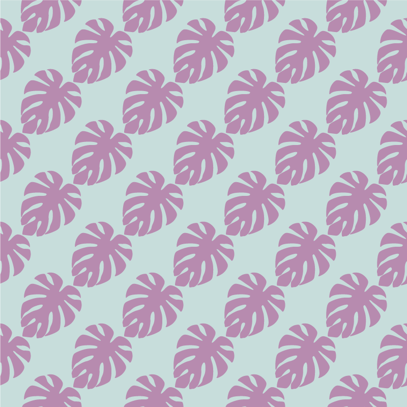 Alfombra vinílica flores con estampado de hojas azules y rosas - TenVinilo