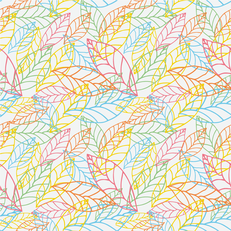 Alfombra vinílica flores diseño hojas neón - TenVinilo