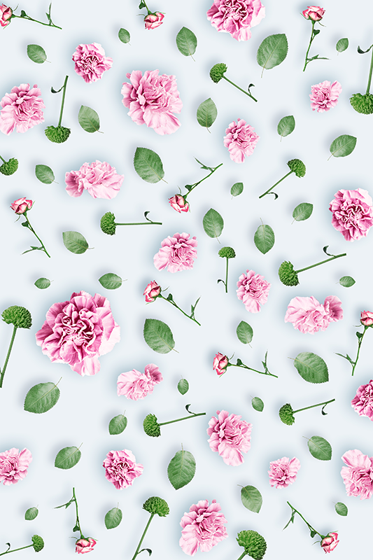 Alfombra vinílica flores plantas florales - TenVinilo