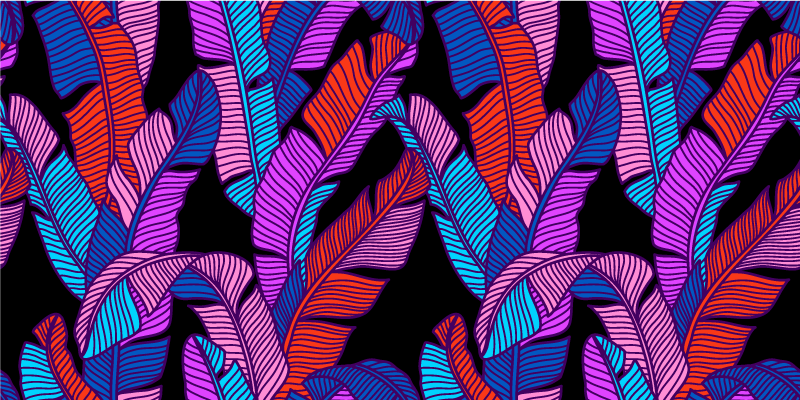 Alfombra vinílica flores patrón de flores vibrantes - TenVinilo