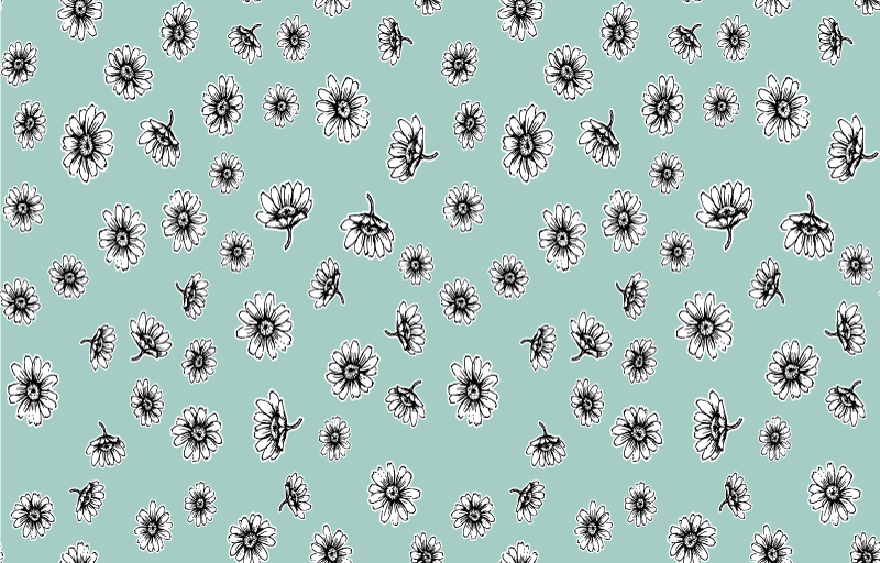 Alfombra vinílica flores patrón bonito con manzanilla blanca - TenVinilo