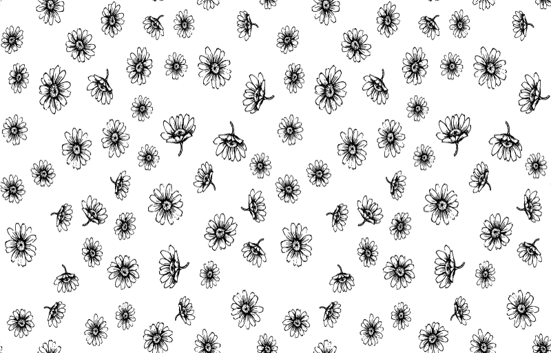 Alfombra vinílica flores margaritas contorno - TenVinilo