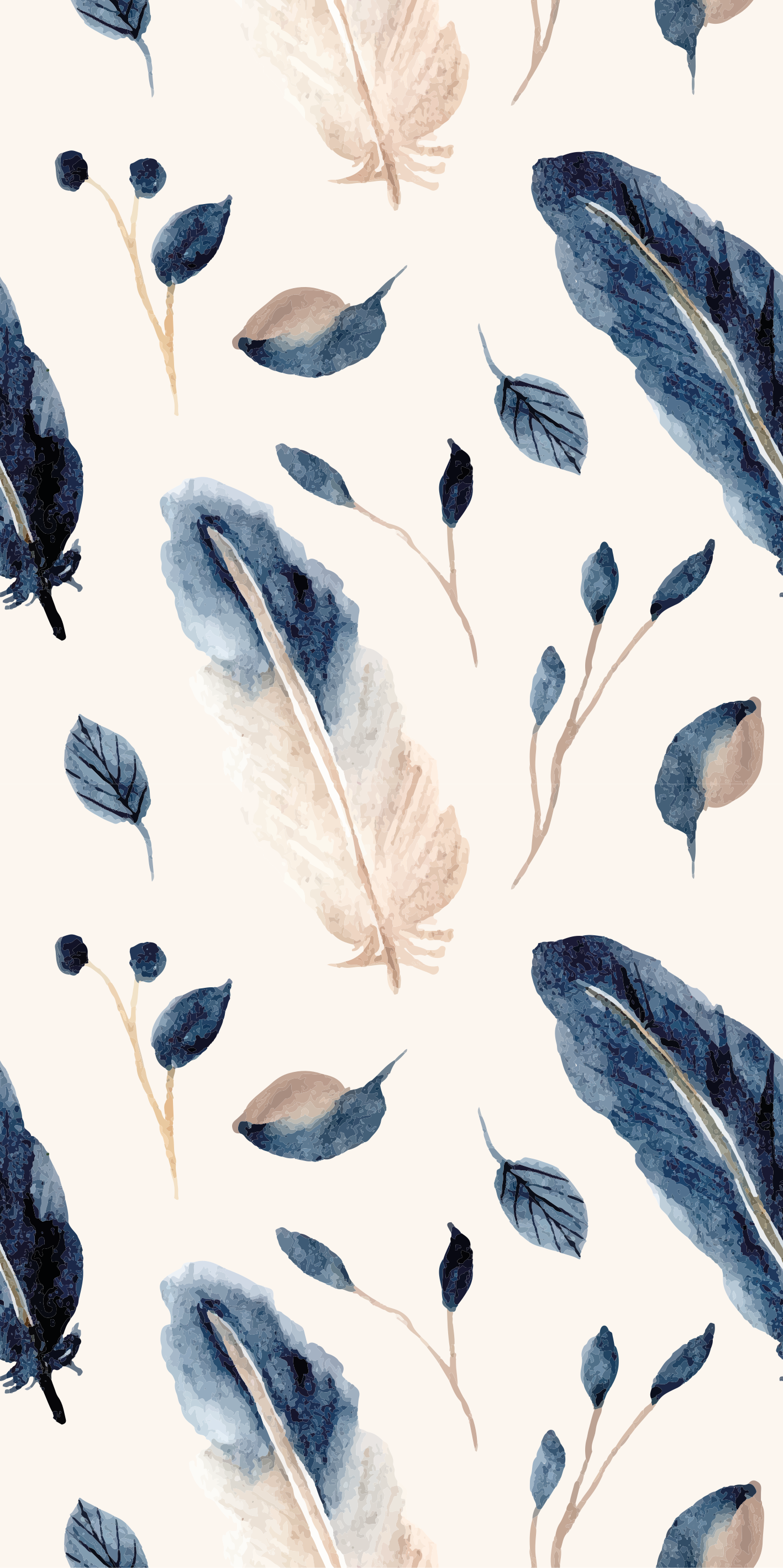 Alfombra vinílica flores hojas y plumas voladoras - TenVinilo