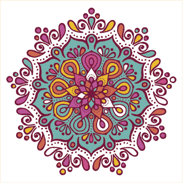 Alfombra vinilo cocina mandala de azulejos coloridos - TenVinilo