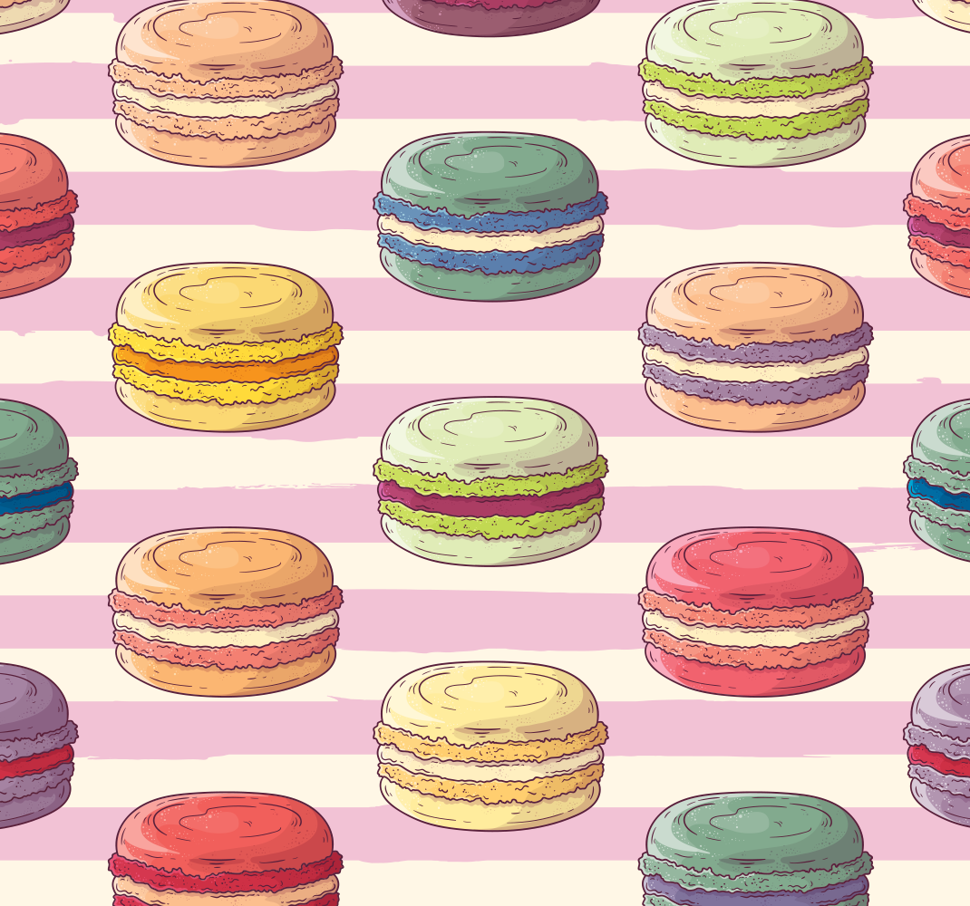 Alfombra vinilo cocina macarons retro - TenVinilo