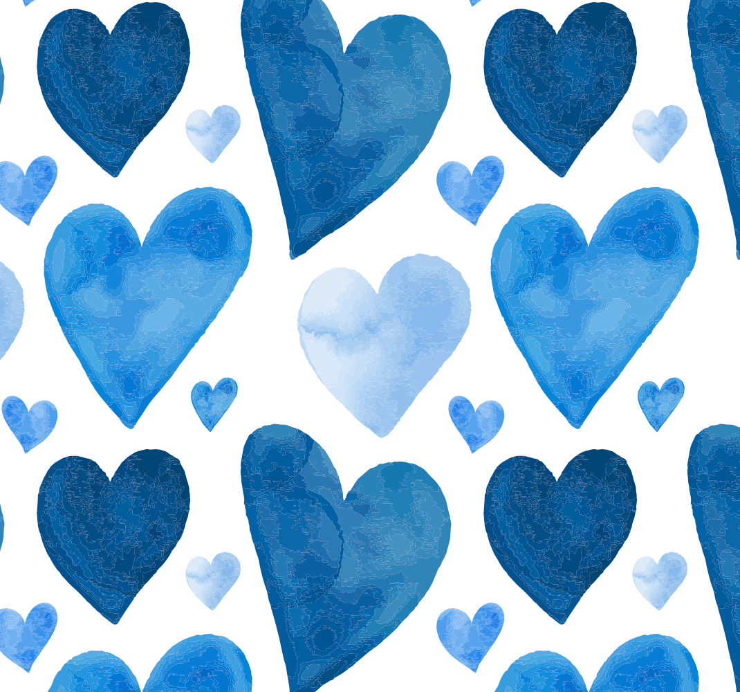 Alfombra vinílica cocina corazones dulces azules - TenVinilo
