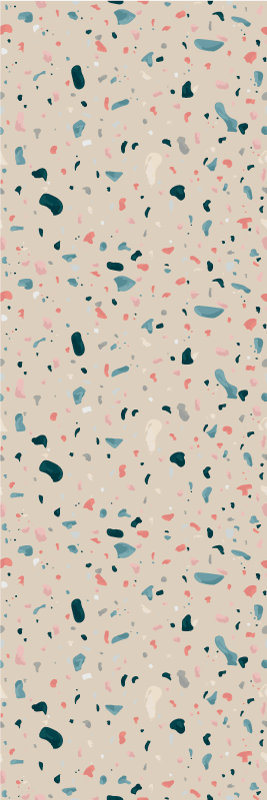 Alfombra vinilo cocina patrón terrazzo pintado a mano - TenVinilo
