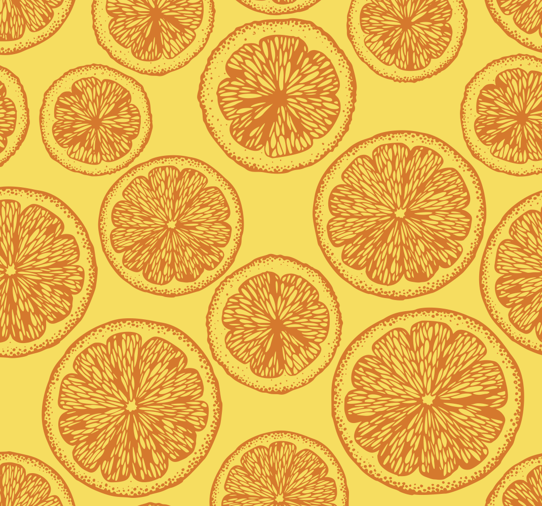 Alfombra vinilo cocina diseño naranja dibujado a mano - TenVinilo
