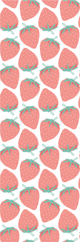 Alfombra vinilo cocina patrón de fresas pastel - TenVinilo