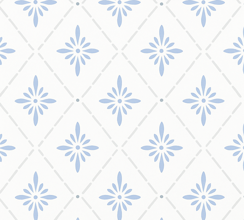 Alfombra vinilo cocina azulejos rombo azul - TenVinilo