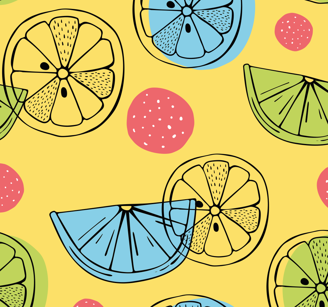 Alfombra vinilo cocina frutas cítricas - TenVinilo