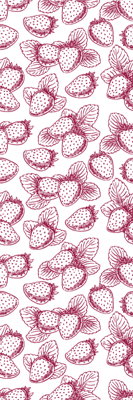 Alfombra vinilo cocina patrón de fresas encantador - TenVinilo